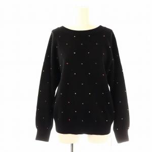 ドットビジューニット セーター 36 ブラック マルチカラー
