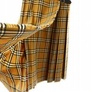 BURBERRY LONDON ノバチェックプリーツキルトロングスカート ラップスカート 38 ベージュ
