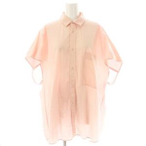 マイクロシュリンクローン MICRO SHRINK LAWN オーバーサイズシャツ ブラウス 半袖 フロントボタン