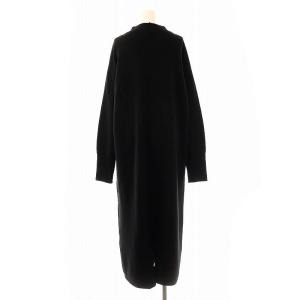SLOBE IENA 23AW ウォッシャブルウールニットワンピース ロング 長袖 ブラック /DF OS