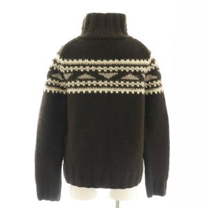 A.P.C. ウールハイネックノルディックカーディガン ニット XS 茶 ブラウン