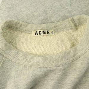 Acne Studios 13SS プリントスウェットプルオーバー トレーナー 長袖 フロッキー 刺繍 XS グレー /MY OS