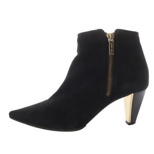 133LOWRY ダブルジップ ショートブーツ ハイヒール ポインテッドトゥ スエード 36 ブラック