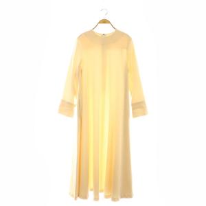 ウールカシミア混 テントシルエットワンピース ロング 36 ライトベージュ /ES OS SH