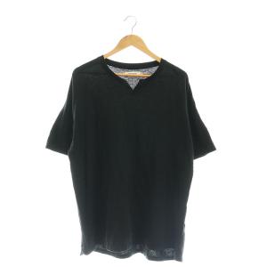CLERK S/S T-NECK TEE C/L PIQUEトップス Tシャツ 半袖 スキッパー 1 黒 ブラック