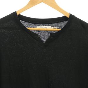 nonnative CLERK S/S T-NECK TEE C/L PIQUEトップス Tシャツ 半袖 スキッパー 1 黒 ブラック
