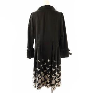 M'S GRACY リボン刺繍 スプリングコート ロング 42 黒