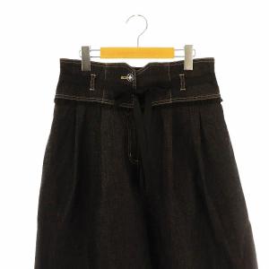 M'S GRACY ワイドシルエットデニムパンツ ジーンズ ジッパーフライ 40 ダークグレー