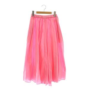 MICRO COTTON SATIN ギャザースカート フレア 00 ピンク /MI OS