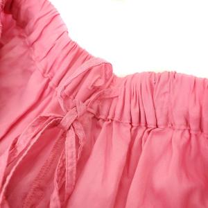 ATON MICRO COTTON SATIN ギャザースカート フレア 00 ピンク /MI OS