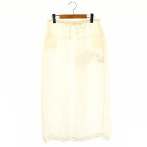 リネン近江晒レースドロワーズロングパンツ ワイド F オフホワイト /NR OS