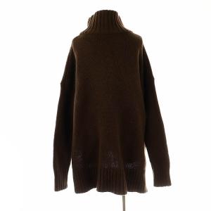 L'Appartement バックロング ニット セーター 長袖 カシミヤ混 ダークブラウン