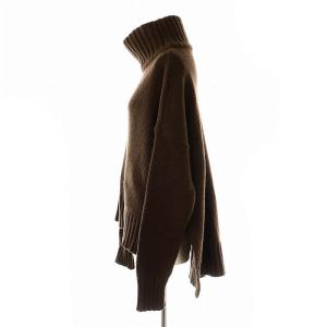 L'Appartement バックロング ニット セーター 長袖 カシミヤ混 ダークブラウン