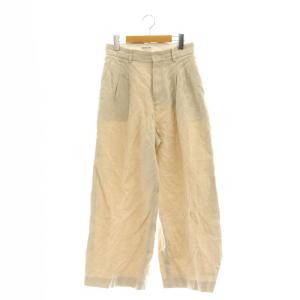 23SS Linen Tuck Pants パンツ ストレート 36 ベージュ /AT OS