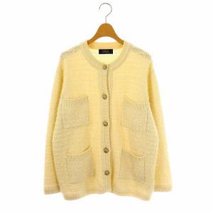 TWEEDY KNIT ニットジャケット ノーカラージャケット F アイボリー /ES OS