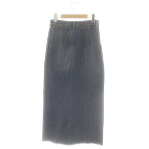 MM6 Maison Margiela 変形デニムスカート ロング タイト フリンジ 36 インディゴブルー S52MA0031 /DO OS