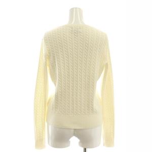 POLO RALPH LAUREN コットンクルーネックケーブルカーディガン ニット XL 白 ホワイト