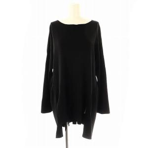 カットソー ロングスリーブ チュニック 長袖 38 ブラック /DF OS