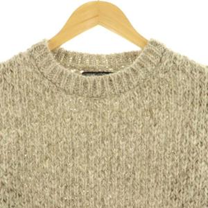 Frank Leder クルーネックニット セーター 長袖 M グレージュ