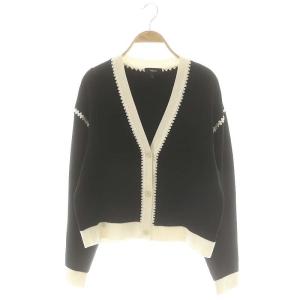 24AW Morton Wool Blanket ST Cardi カーディガン ニット Vネック S ブラック ホワイト