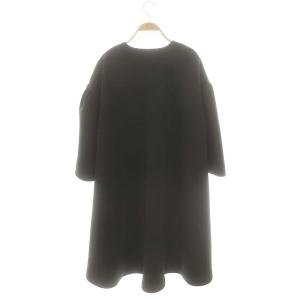 CELFORD ボリュームスリーブコート アウター ロング ノーカラー F ブラック