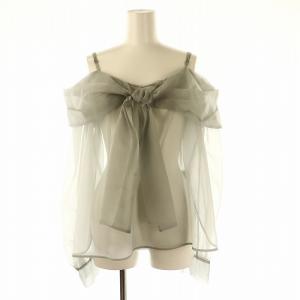 24SS リボンシャツキャミオーガンジー 長袖 F グレー