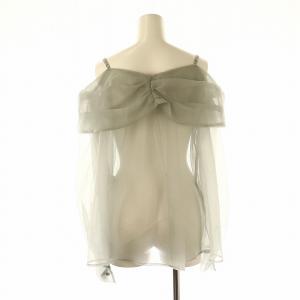 SNIDEL 24SS リボンシャツキャミオーガンジー 長袖 F グレー