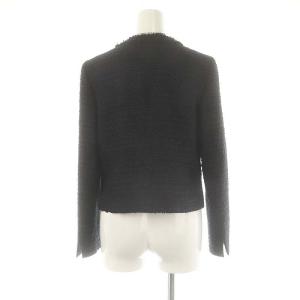 ANAYI セットアップ ツイード ノーカラージャケット タイトスカート ひざ丈 38 紺 ネイビー 黒 ブラック