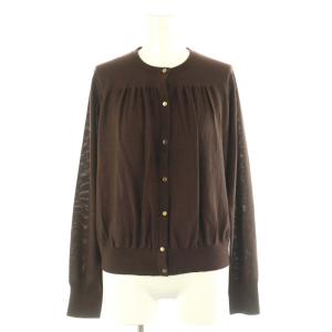 24AW エキストラメリノギャザークルー カーディガン ニット 長袖 38 茶 /HK OS