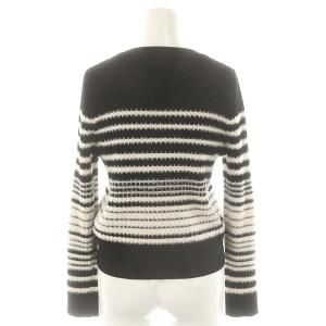 ANAYI 23AW フェザーボーダープルオーバーニット セーター 36 ブラック オフホワイト /DO OS