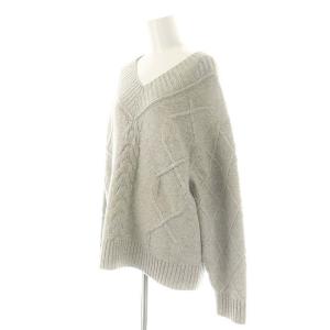 theory luxe 24AW Morbi Harl ニット セーター Vネック 長袖 38 グレー /DF OS
