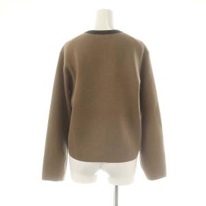 La TOTALITE 23AW バイカラーカーディガン ニット ウール混 モカブラウン 黒 /MI OS