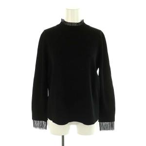 シアードッキングニットトップス 長袖 38 ブラック /ES OS SH