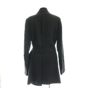 ANN DEMEULEMEESTER ウール ベルテッドロングジャケット テーラード ベルト付き 36 黒 /MI OS S