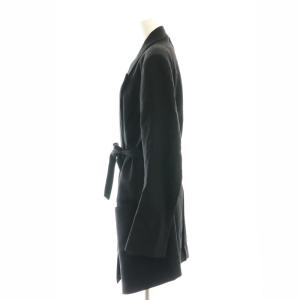 ANN DEMEULEMEESTER ウール ベルテッドロングジャケット テーラード ベルト付き 36 黒 /MI OS S