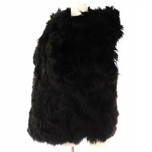 アンドゥムルメステール アルパカ ファー アシメデザインベスト S ブラック