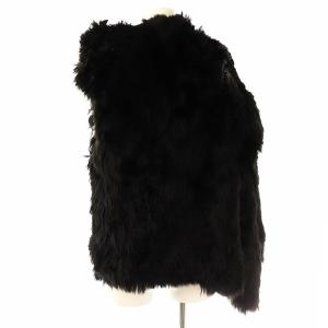 ANN DEMEULEMEESTER アンドゥムルメステール アルパカ ファー アシメデザインベスト S ブラック
