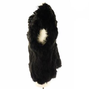 ANN DEMEULEMEESTER アンドゥムルメステール アルパカ ファー アシメデザインベスト S ブラック