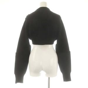 UN3D. ケーブルショートニット セーター 長袖 F ブラック