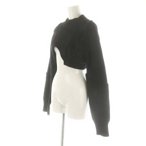 UN3D. ケーブルショートニット セーター 長袖 F ブラック