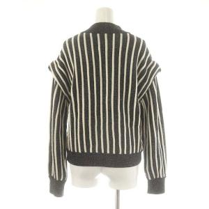 Ameri VINTAGE アメリ AMERI SWELL STRIPE KNIT ニット セーター 長袖 F ブラック ホワイト