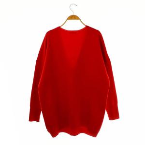 IENA 24AW スーパーファインスムース Vネックプルオーバー ニット Vネック 長袖 赤