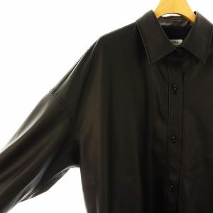 BABYLONE ×YUI YANAGIHASHI バックタックオーバーシャツ フェイクレザー F 黒 /HK OS