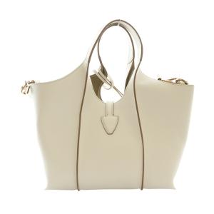 TOD'S T タイムレス レザー ショッピング バッグ 2WAY ホワイト