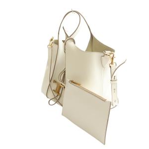 TOD'S T タイムレス レザー ショッピング バッグ 2WAY ホワイト
