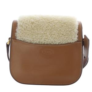 TOD'S KATE AOY PATTINA レザーシアリングショルダーバッグ キャメル