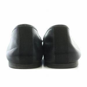 COLE HAAN パンプス フラットシューズ ラウンドトゥ レザー リボン 7.5 黒 ブラック