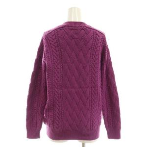 BATONER Vネックケーブルニット UNITEDARROWS別注 セーター 長袖 F 紫 パープル /AT OS