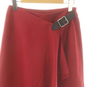 O'NEIL OF DUBLIN ウール ラップスカート ロング GB8 レッド /DF OS
