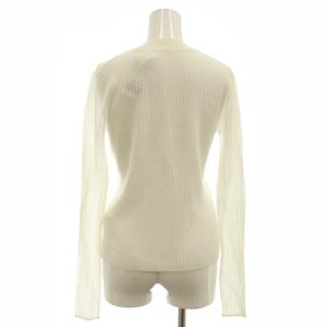 IENA 24SS シアー針抜きカーディガン シースルー Vネック F 白 ホワイト /AT OS